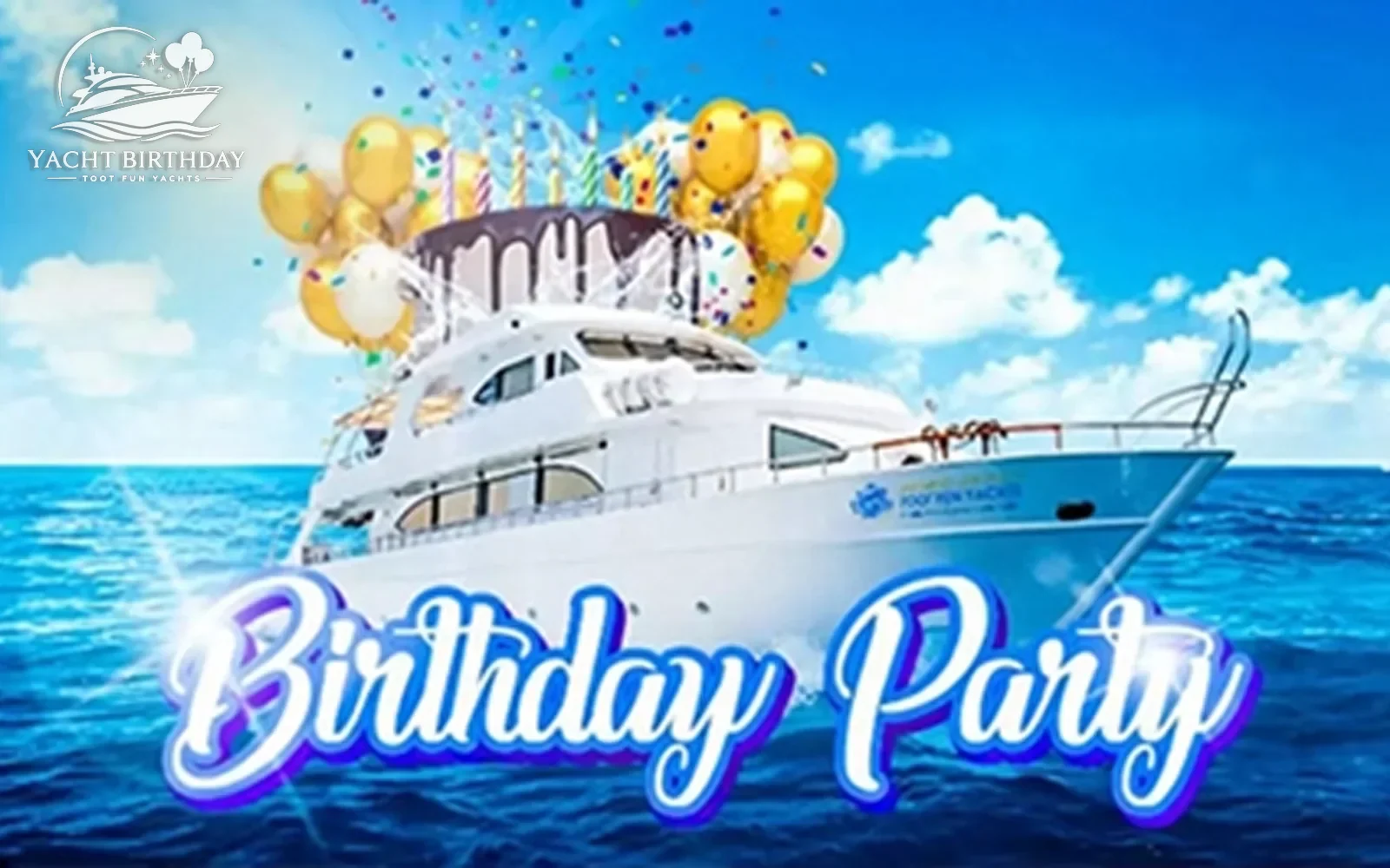 Birthday party yacht banner dubai