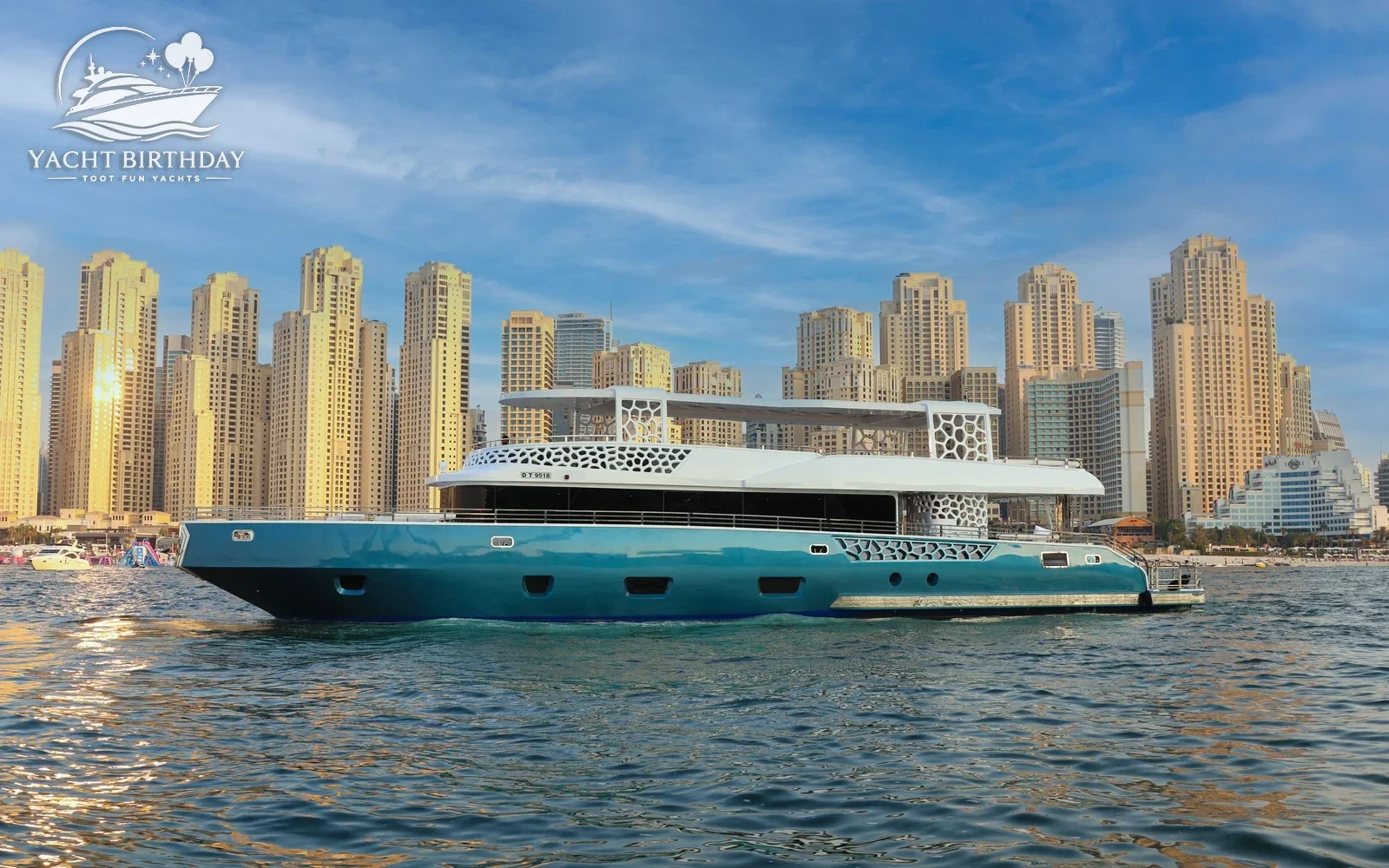 Decorated birthday yacht dubai marina