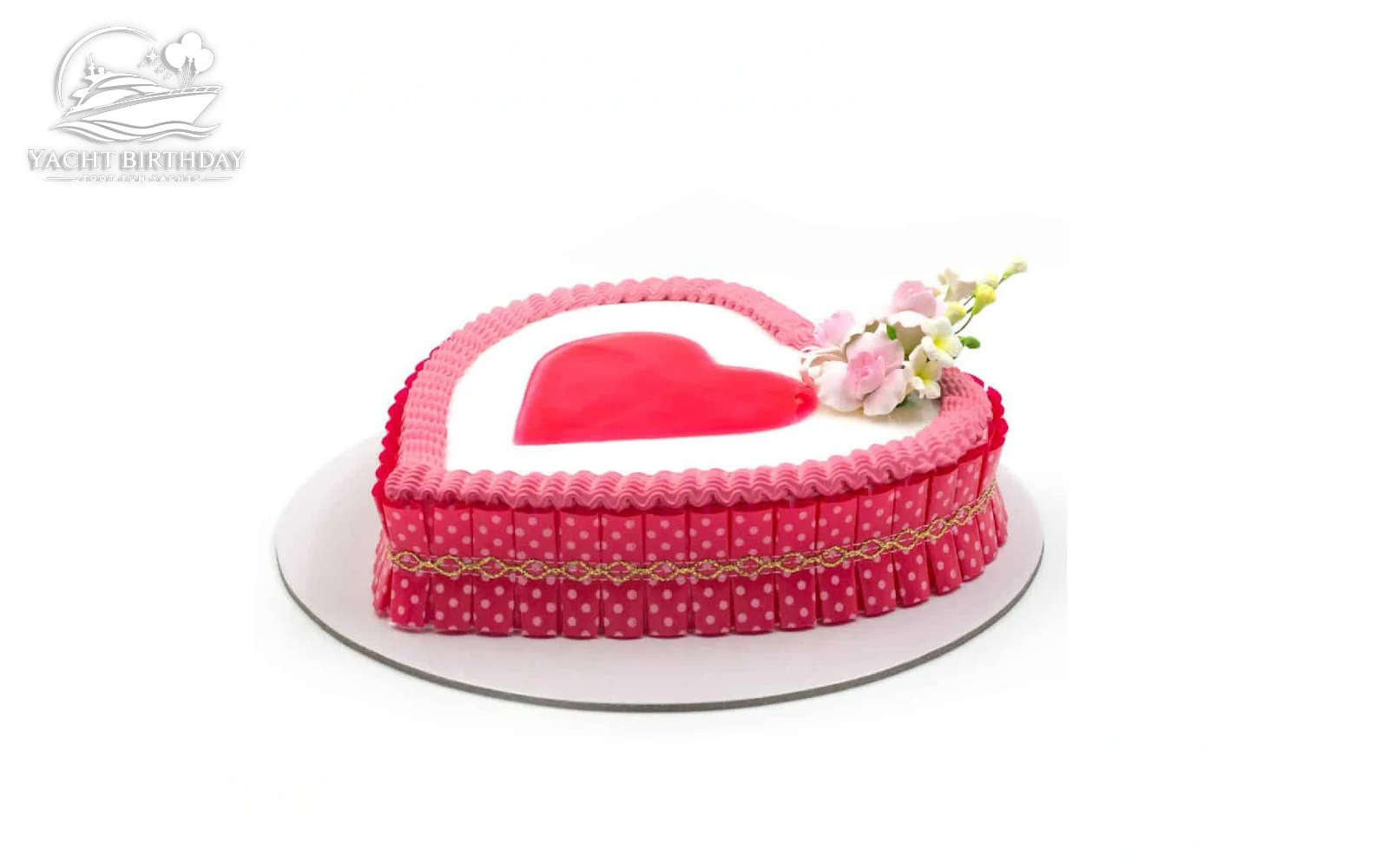 Heart shaped birthday cake yacht dubai