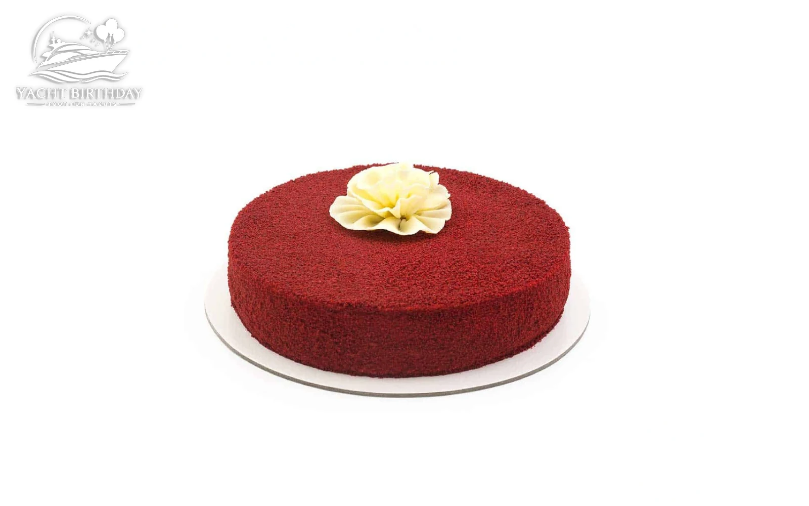 Red velvet birthday cake yacht